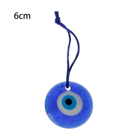 Turkoosin sininen pahan silmän avaimenperäkorut riipukset roikkuva koriste askartelu lasinen avaimenperä köydellä amuletti hyvälle onnelle 2,5 * 2,5 