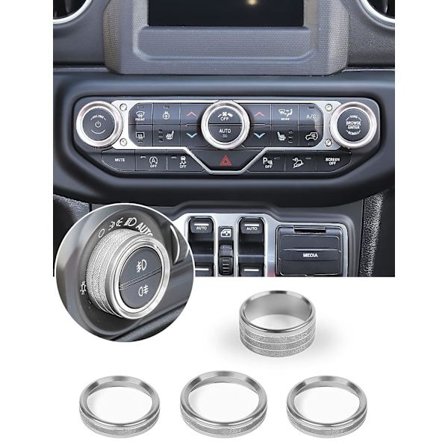 Ilmastoinnin ohjauspaneelin nuppien koristesarja ja valon ohjaus S