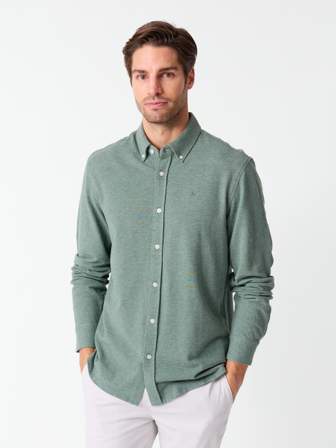 Jean Paul - Dominique pique skjorte - Herre - Grønn - Skjorter - XXXL