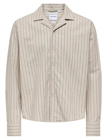 Onsemilo Casual Linen Ls Shirt 0256 Beige ONLY & SONS