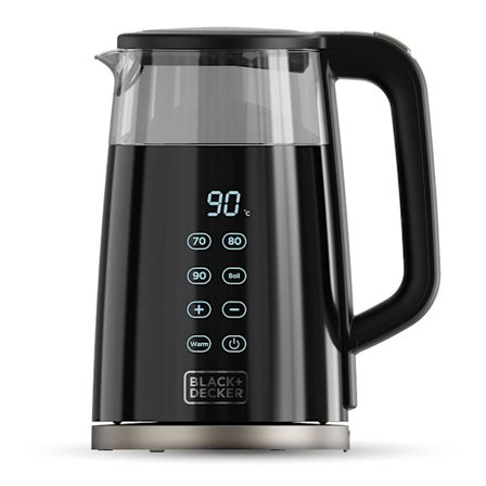 BLACK+DECKER Vedenkeitin Lasi Musta 1,7L