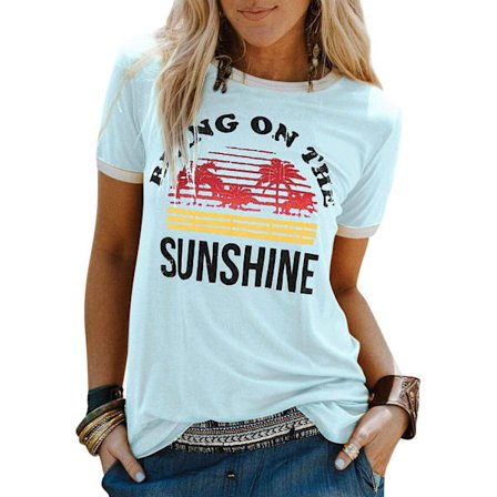 Bring On The Sunshine Grafisk Långärmad T-shirt Dam Topp Tröja,L