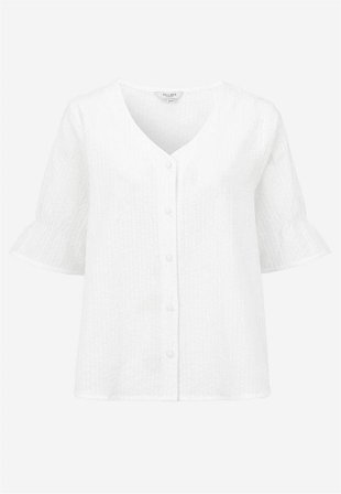 Cellbes of Sweden - Bluse i seersucker i hvid til damer i størrelse 50/52
