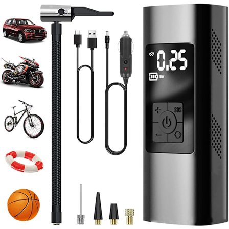 (Sort 1 stk.) 6000mAh mini elektrisk luftkompressor, trådløs model, 150