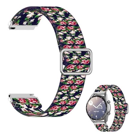 22mm Universal pattern printing nylon watch band - Blue / Rose