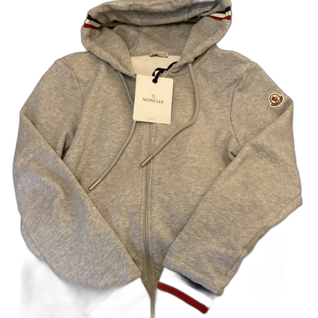 Grå hoodie från Moncler med dragkedja