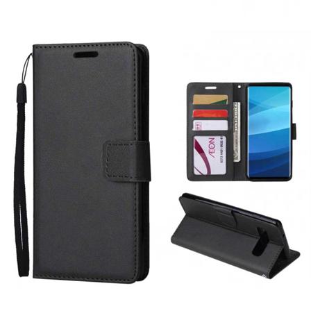 Samsung Galaxy S9 Plus Wallet Case Leather Leather Sacy Black svart