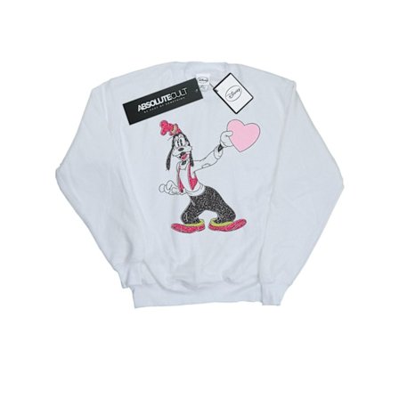 Disney Goofy Love Heart Sweatshirt för pojkar 7-8 år Vit