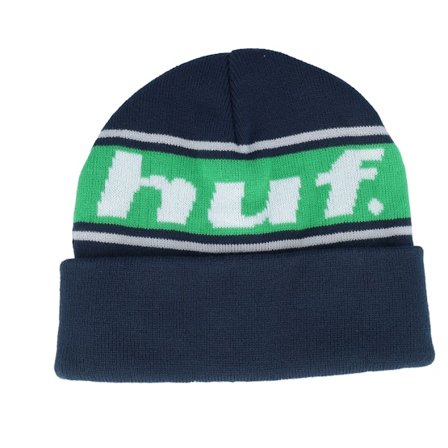 HUF - Blå cuff Beanie - Continual Beanie Navy Cuff @ Hatstore