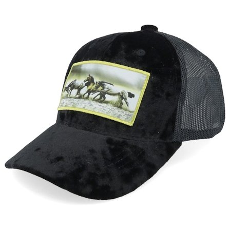 Calza Pennello - Kids Wild Horses Velvet Black Trucker Trucker Black Cap - @ Hatstore
