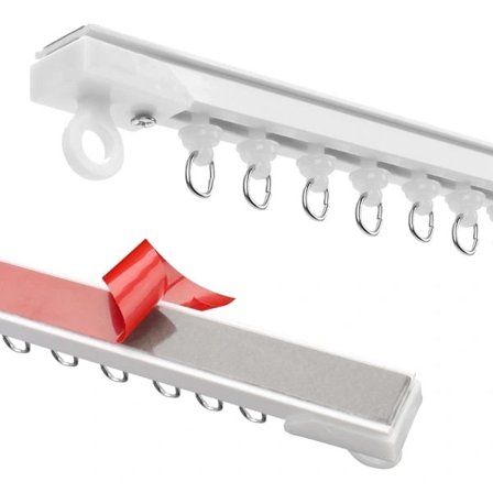 [LCS] Selvklæbende gardinskinner uden boring til loft, gardinstænger uden boring til autocamper bruseforhæng, skabe, rumdelere (4 * 40 cm/160 cm)