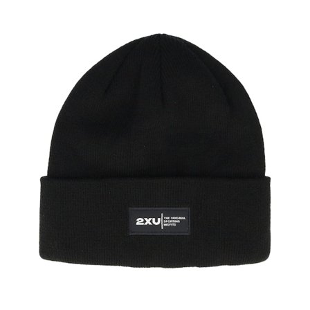2XU - Schwarz cuff Mütze - Commute Beanie Black/White Cuff @ Hatstore
