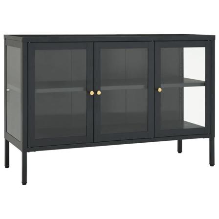 Vidaxl Skänk Antracit 105x35x70 Cm Stål Och Glas Antracit