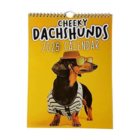2025 Frekke Dachshund-kalender Jul Nyttår Gave Vegg Månedlig Planlegger Dekorasjon Tidsstyring Hengende Kalender