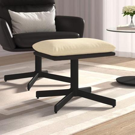 Vidaxl Fotpall Gräddvit 60x60x39 Cm Tyg Och Konstläder Kräm