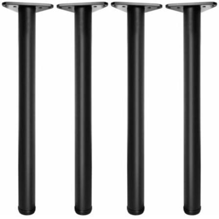 Mustat säädettävät pöydän jalat, 4 set korkeus pöytätuki: 72,5 cm, säädettävä + 2,5 cm