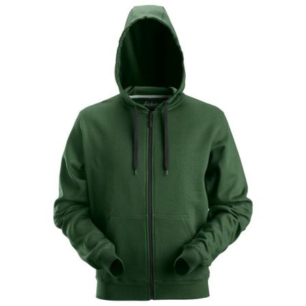 Snickers Workwear 2801 Hættetrøje Skovgrøn, med lynlås Skov grøn, Tøj