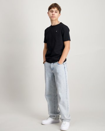 Calvin Klein MONO MINI BADGE REG T-SHIRT Noir T-shirts Garçon - Kids Brand Store