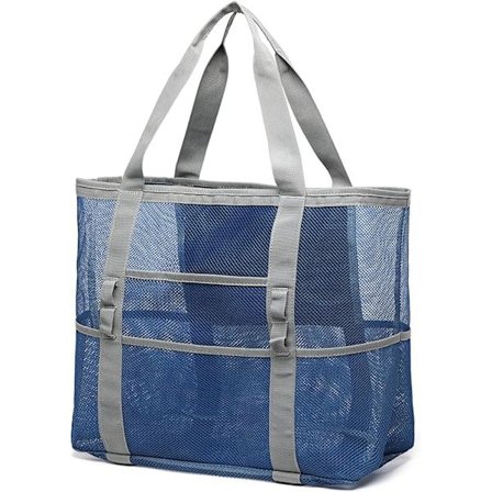 Mesh Strandveske Familie - Strandveske med 7 Lommer Strandhåndkleveske