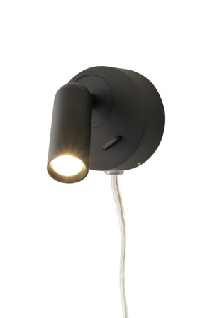 Aneta Lighting FENJA vegglampe, svart, 3W LED