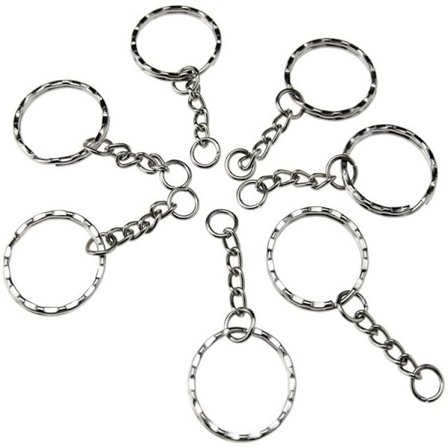 50 st nyckelringar, delade ringar, nyckelringar med länkkedja, 50 st