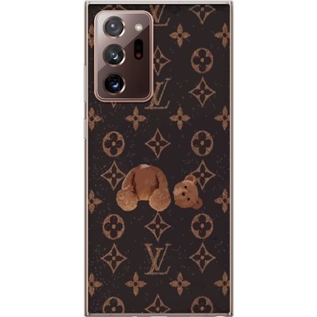 Kompatibel Mobilcover til Samsung Samsung Galaxy Note20 Ultra Luksuriøst monogrammønster med knust bamse i mørk modeæstetik