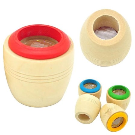 Kalejdoskop Multi-prisma Trä Barnpresent Kalejdoskopglas Färgglad Värld Barn Polygonprisma (FMY)