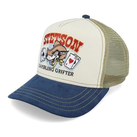 Stetson - Beige trucker Cap - Kids Gambling Grifter Beige/Olive/Navy Trucker @ Hatstore