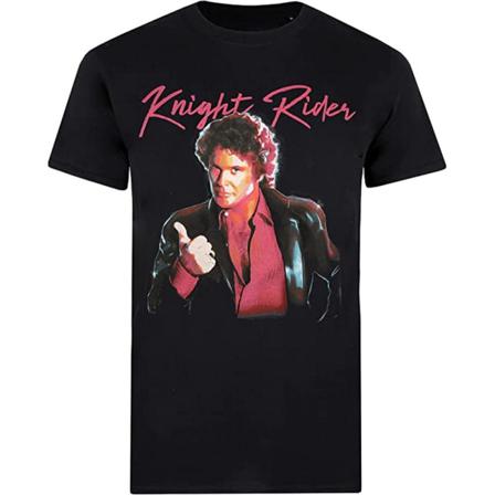 Knight Rider Herr Tummen Upp T-shirt Xl Svart/röd