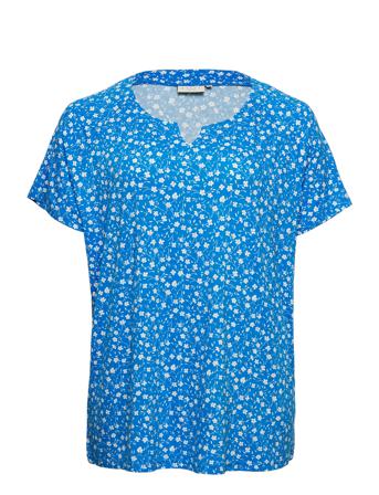 Kcsisha Jersey Blouse Blue Kaffe Curve