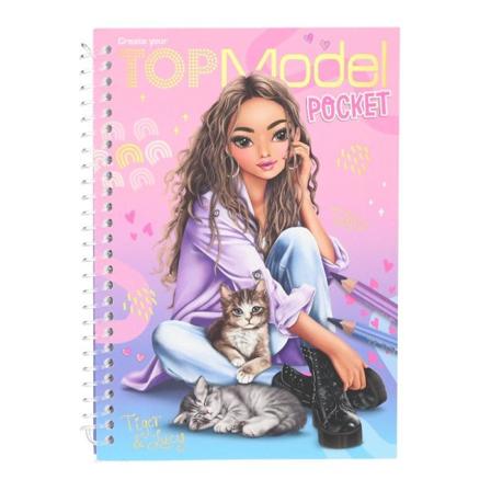 Top Model Pysselbok Fick POCKET med stickers TALITA Katt Rosa