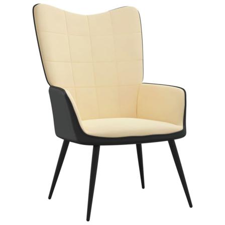Vidaxl Vilstol Gräddvit Sammet Och Pvc Creme