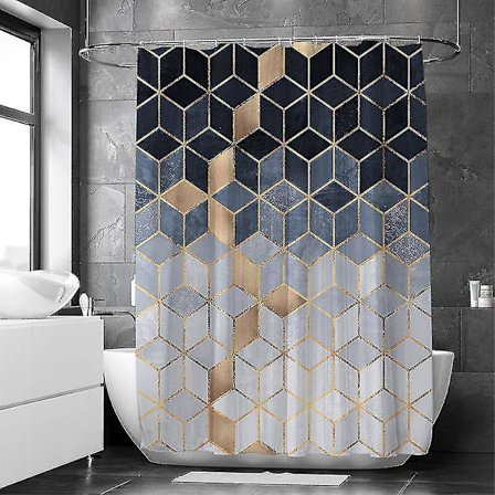 Moderne badeværelse vandtæt bruseforhæng farver størrelser tilgængelige