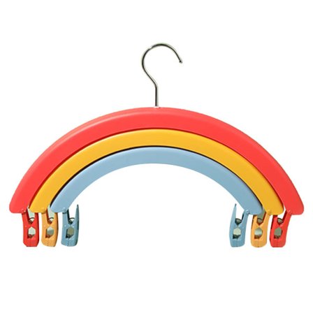 Regnbågshängare Multifunktionshopfällbar roterande med clips Spårlösa hängare för klädklänningar 3 lager