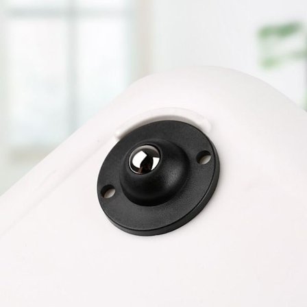 8 stk selvklebende hjul, miniruller, 360 graders lydløse svingbare hjul i rustfritt stål for forskjellige møbler, nylonperler, svart bunn på 