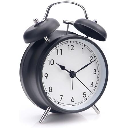 Herätyskello 4 tuumaa (noin 10,2 cm) Kaksikelloinen analoginen herätyskello