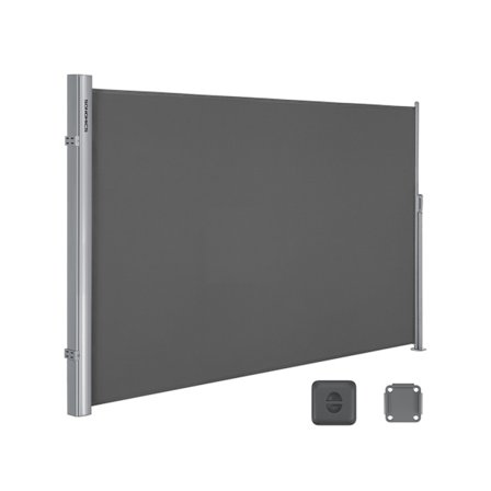 2 x 3,5 m (H x L), Sidemarkise til altan, terrasse og have, Beige