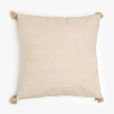 Dekorativ bomuldspude 45x45cm beige