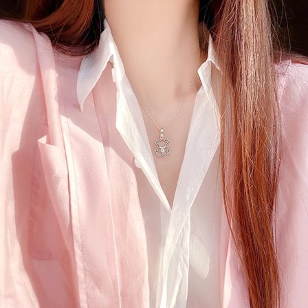 Fashion Charm 14k Äkta Guld Sött Litet Nallebjörn Hängsmycke Halsband för Kvinnor Hög Kvalitet Temperament Smyckeskedja AAA Cubic Zirconia Party