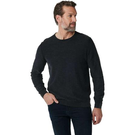 No Excess Pullover crewneck slub garment dyed black , Zwart , Heren , Maat: 3XL Hoodies & sweatvesten