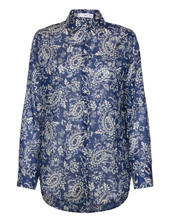 Printed Cotton Shirt Black Mango