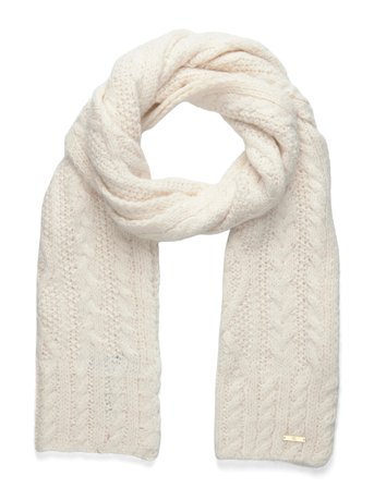 Lauren Ralph Lauren Cable-Knit Cotton-Blend Scarf - Cream - ONE SIZE