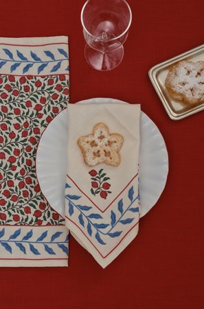 Jotex - Serviett 2-pakke multifarget / naturvit - POMEGRANATE - Kjøp Servietter hos Jotex