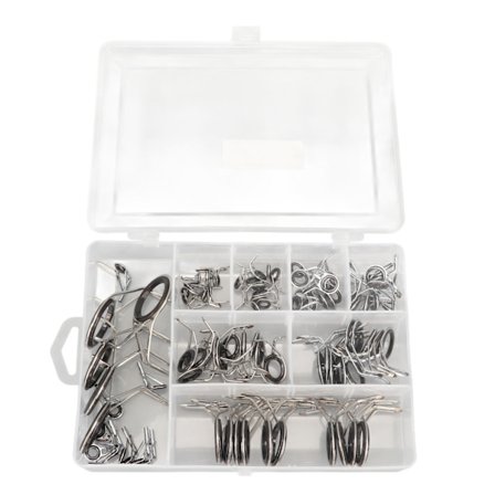 Fiskestang Tupp Reparasjonssett 9 Størrelser Slitesterke Ringer Erstatning med Oppbevaringsboks