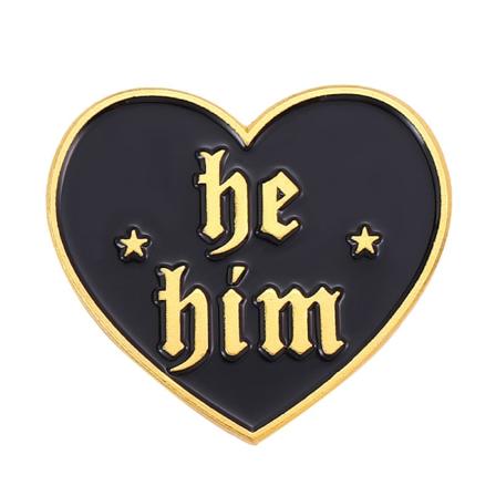 Muoti Pronoun Sydän emali Pin Love Shape Heart Pins