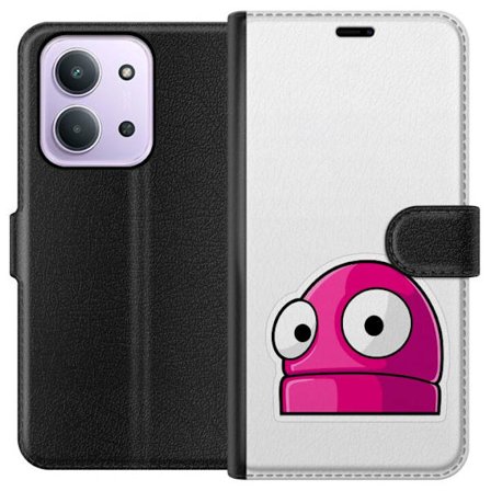 Kompatibelt Lommeboketui til Xiaomi Xiaomi Redmi 15C Rosa tegneseriefigur med store øyne i leken og humoristisk stil
