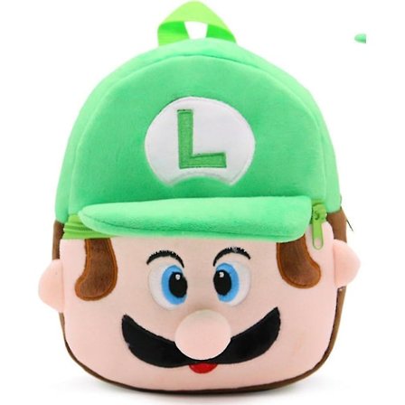 Children's Cartoon Super Mario Luigi Plush Backpack Schoolbag Kindergarten Baby Student Schoolbag