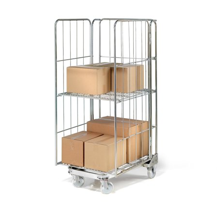 Gitterrollcontainer TYRRELL, dreiseitig, 1715 x 720 x 825 mm