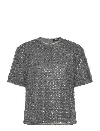 ROTATE Birger Christensen Beaded Oversized Top - Grey - 40