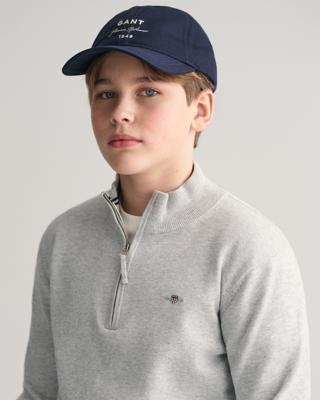 GANT - Shield bomullsgenser med half-zip til ungdom - Unisex - 158/164